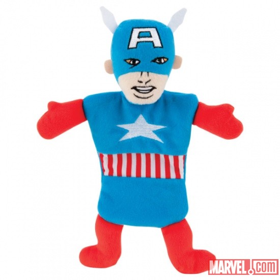 Marvel Flat Crinkle Dog Toy Captain America at BaxterBoo
