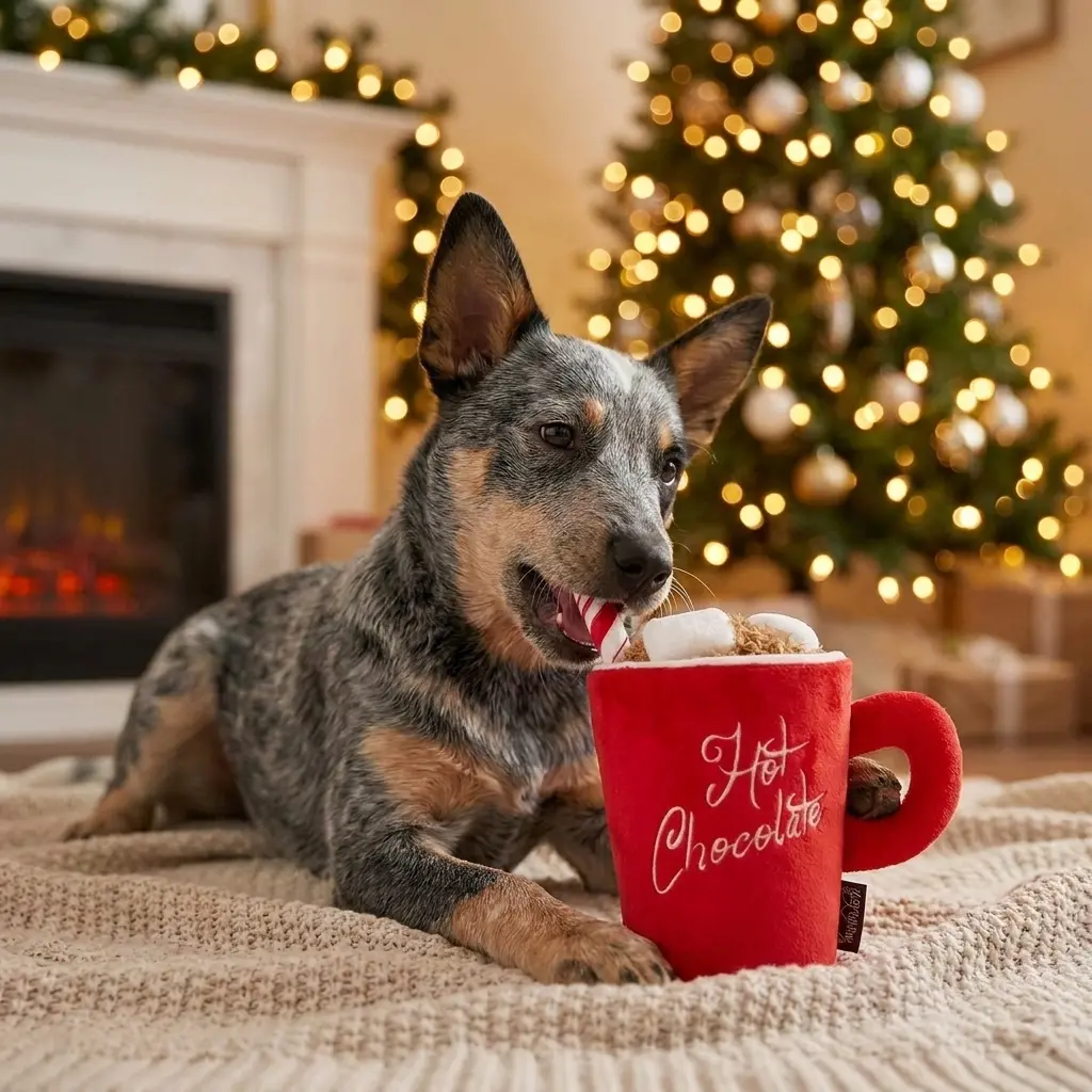 Dog wearing a festive Christmas accessory