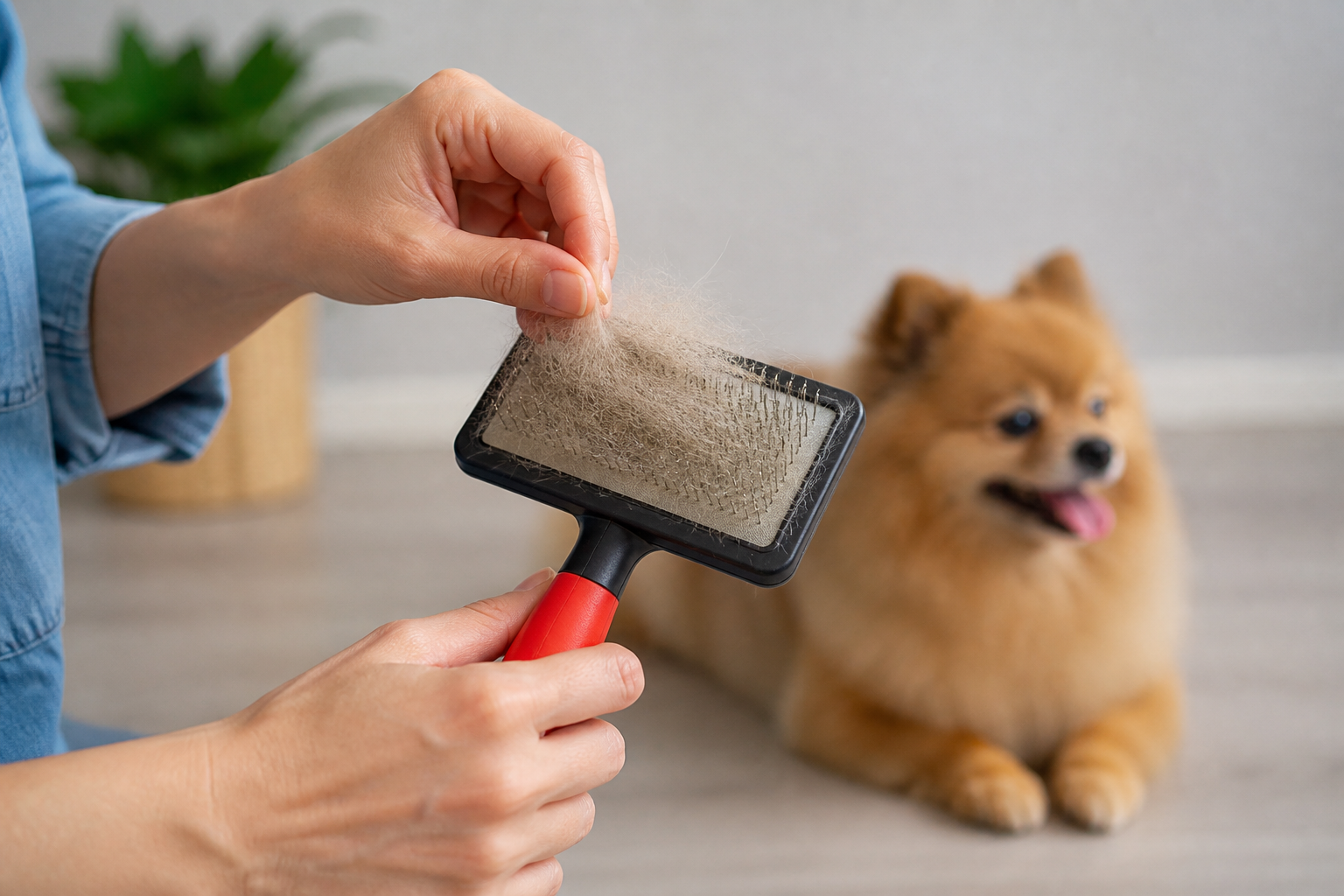 How to Remove Dog Hair From Slicker Brush
