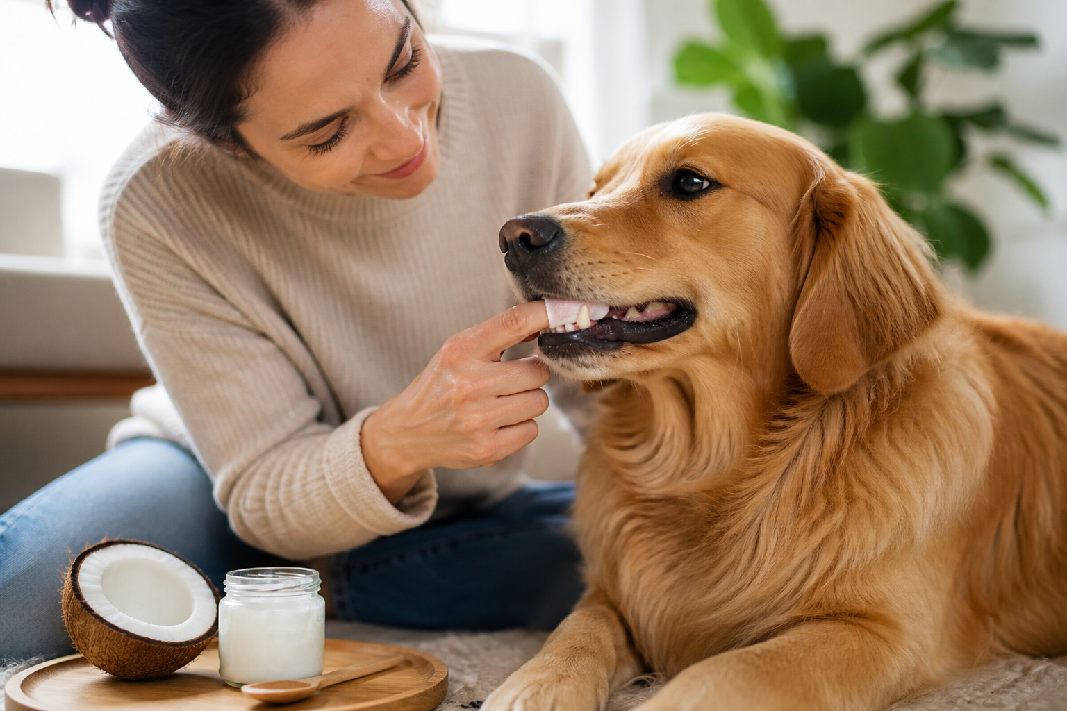 Using Coconut Oil to Clean Your Dog's Teeth Safely