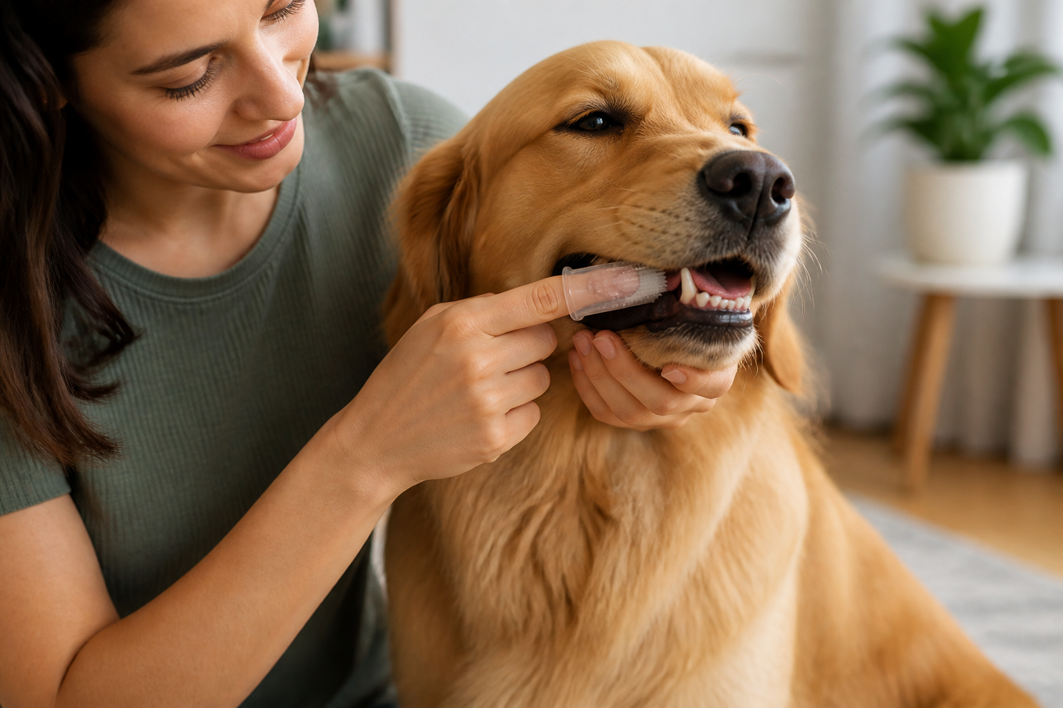 How to Clean a Dog's Teeth With Finger Brush