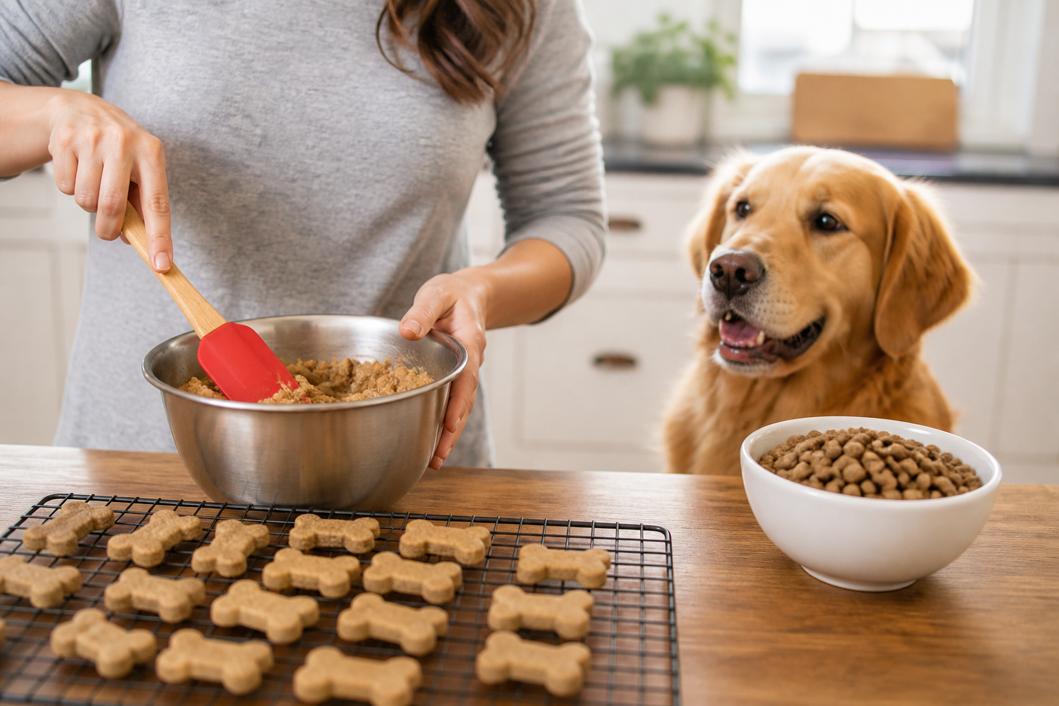 How to Make Dog Biscuits From Dry Dog Food