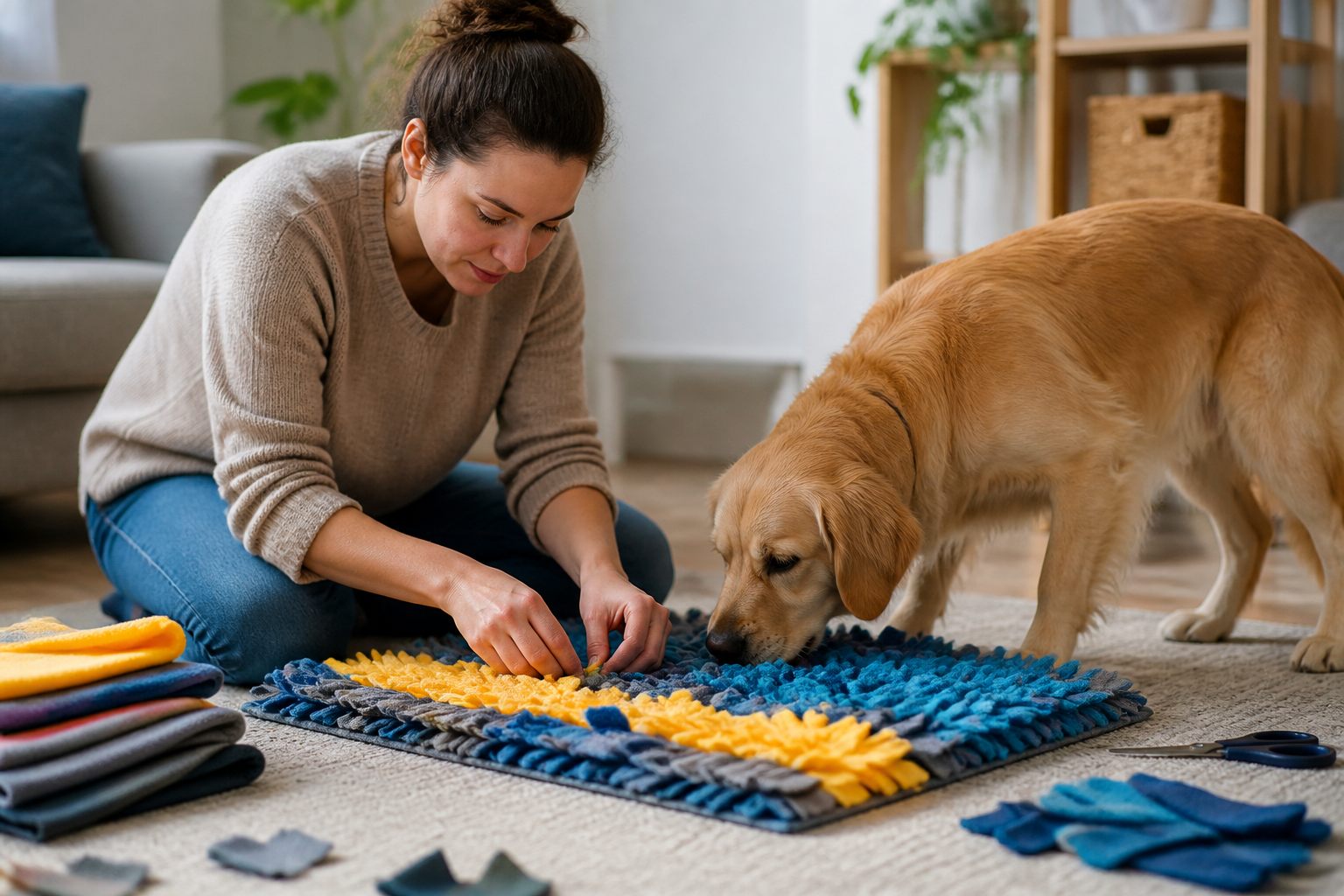 How to Make a DIY Snuffle Mat for Your Dog