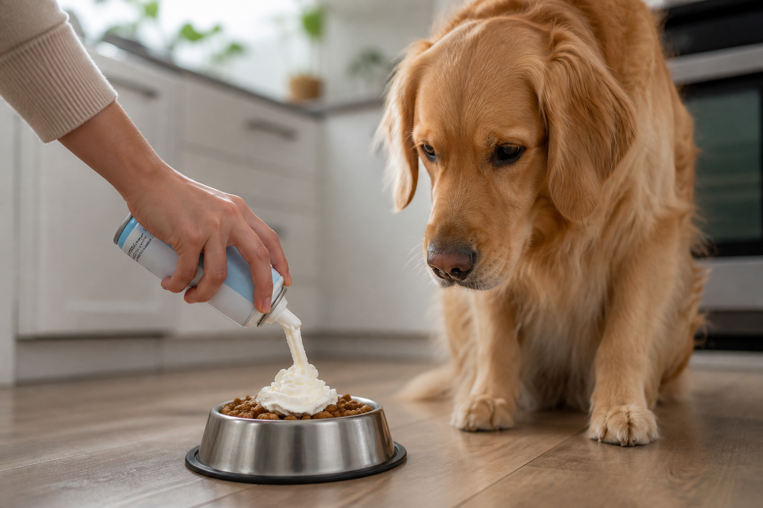 Should You Put Whipped Cream on Dry Dog Food?