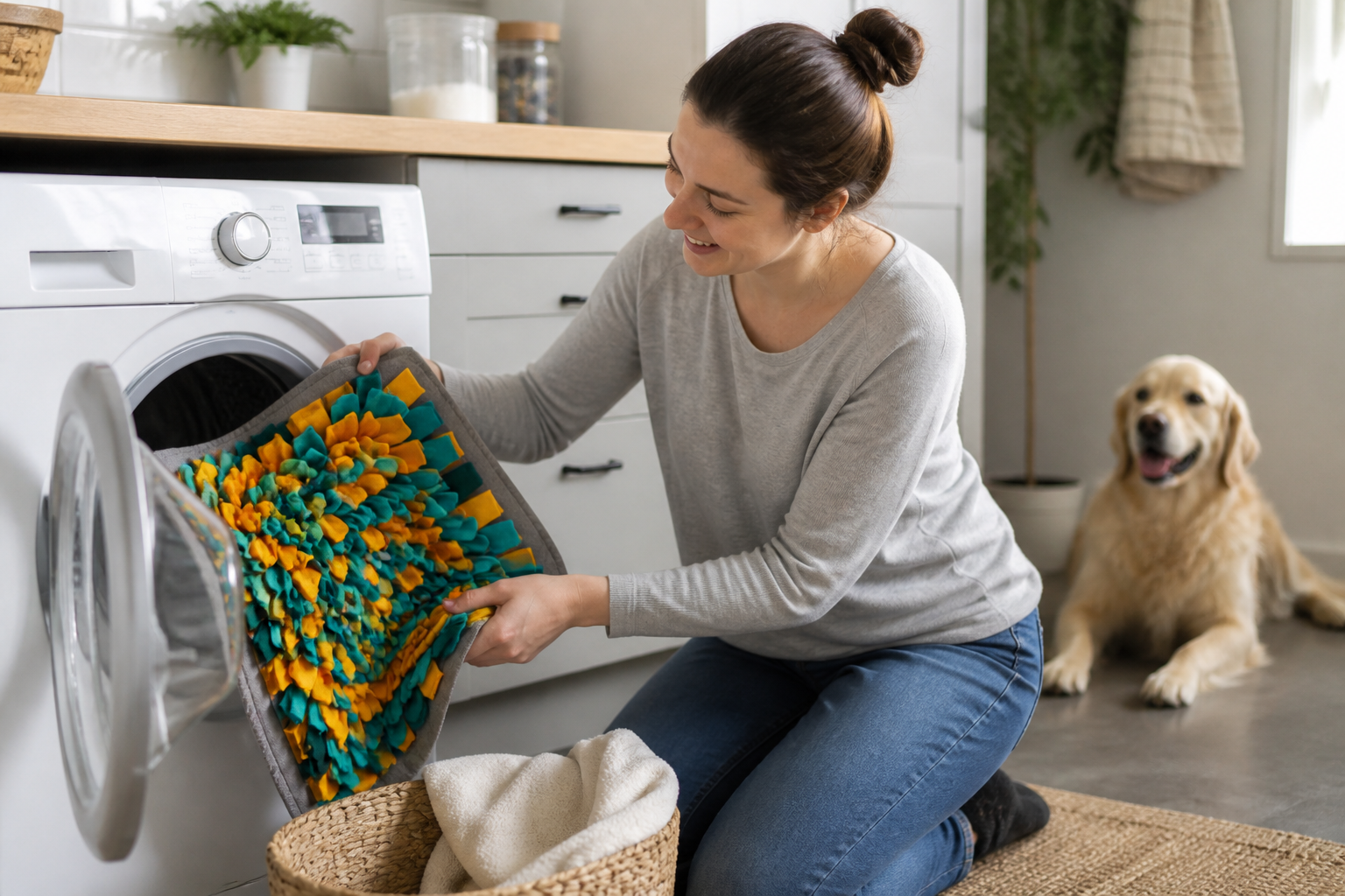 DIY Dog Snuffle Mat Washable Instructions for Home Enrichment