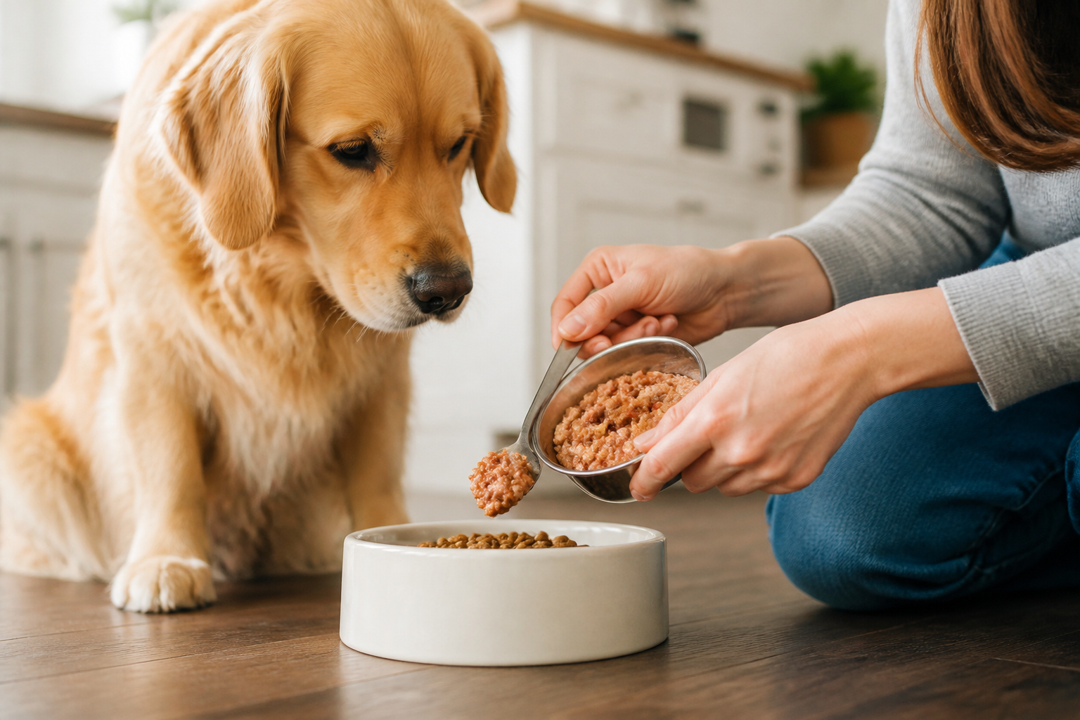 How Much Wet Food to Mix With Dry Dog Food