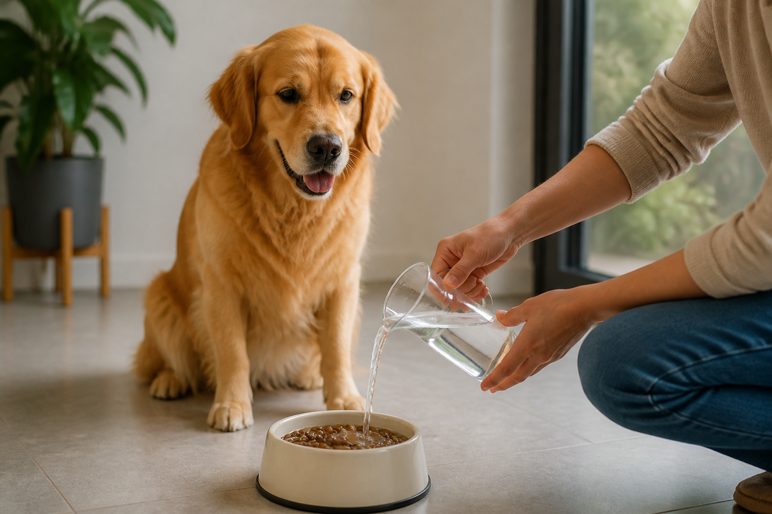 Are You Supposed to Mix Water With Dry Dog Food?