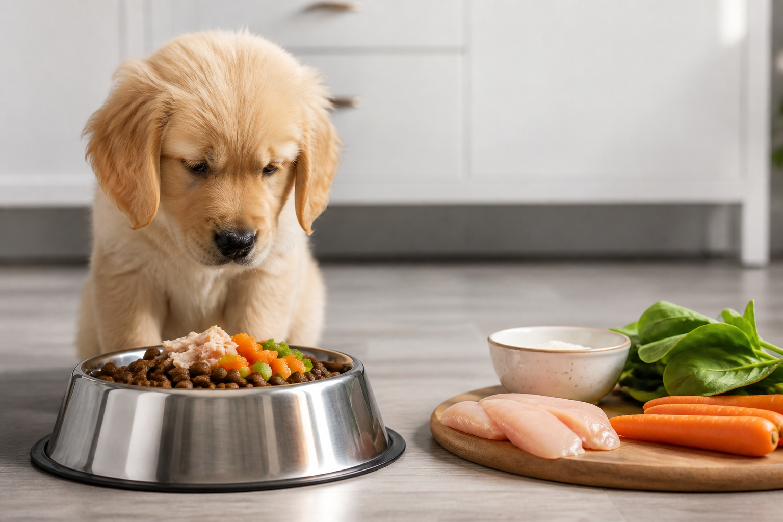 What Can Be Mixed With Dry Dog Food for Puppies