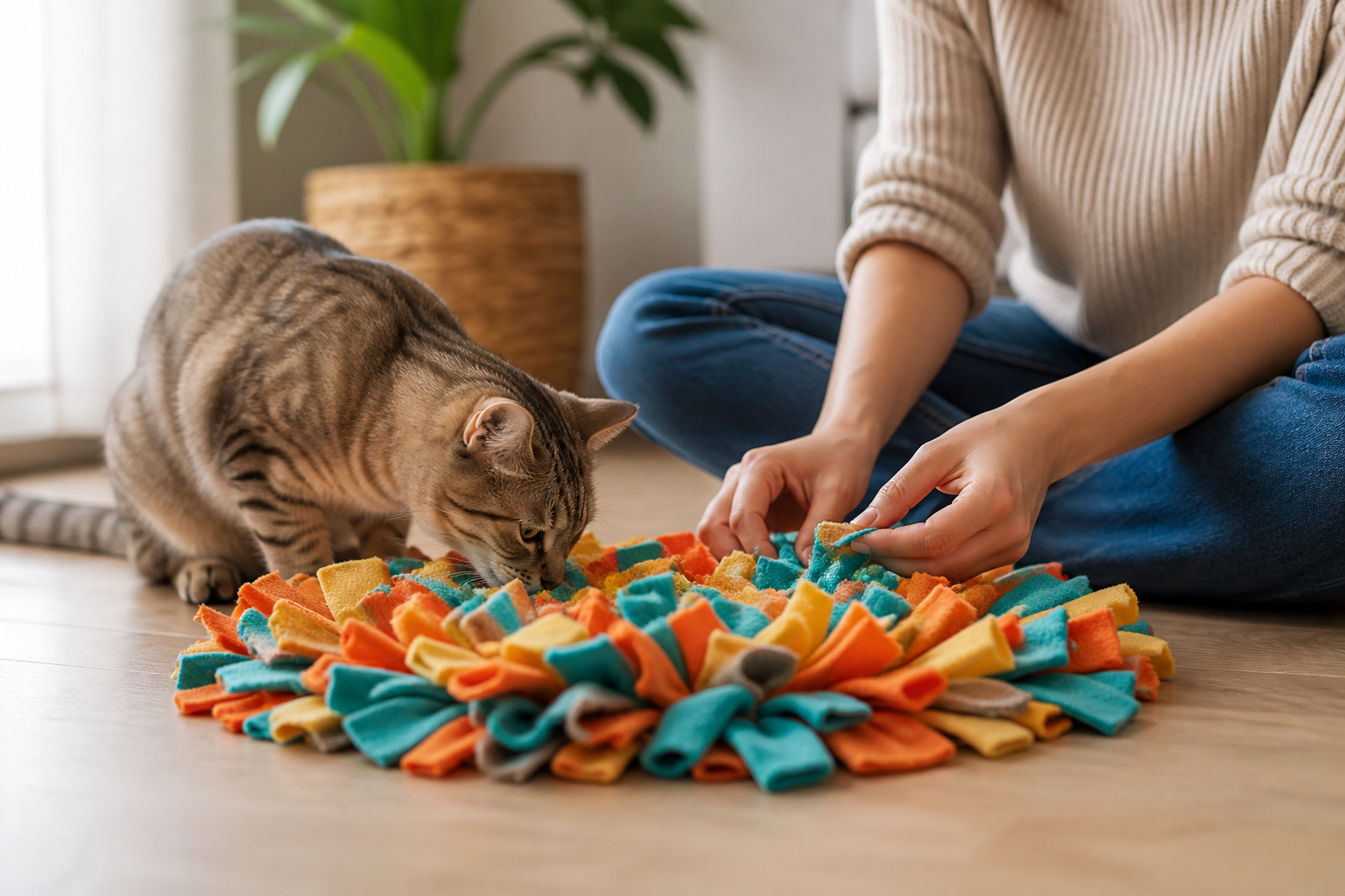 How to Make a DIY Snuffle Mat for Cats for Better Enrichment