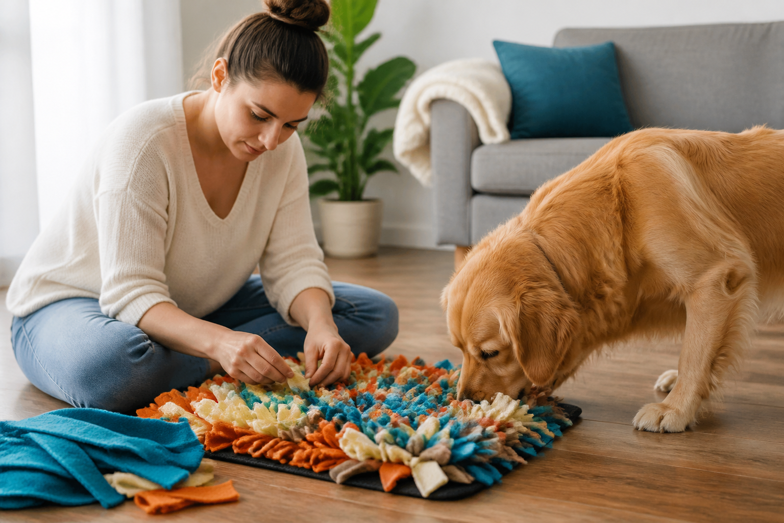 how-do-you-make-a-snuffle-mat-for-dogs