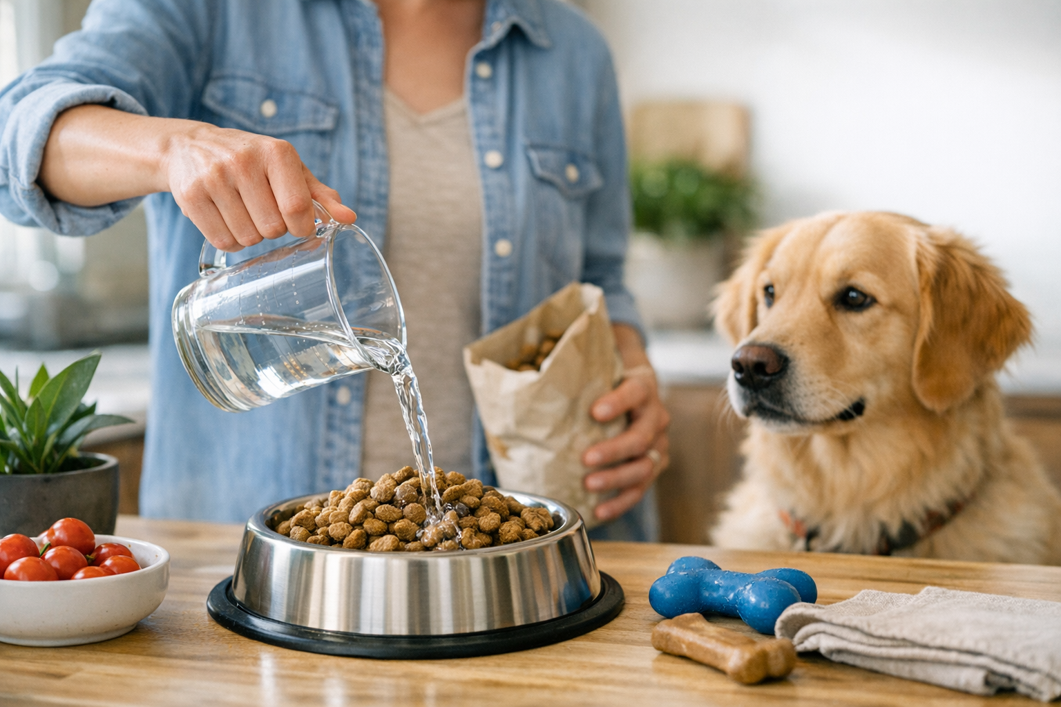 How Much Water Should You Put in Dry Dog Food?