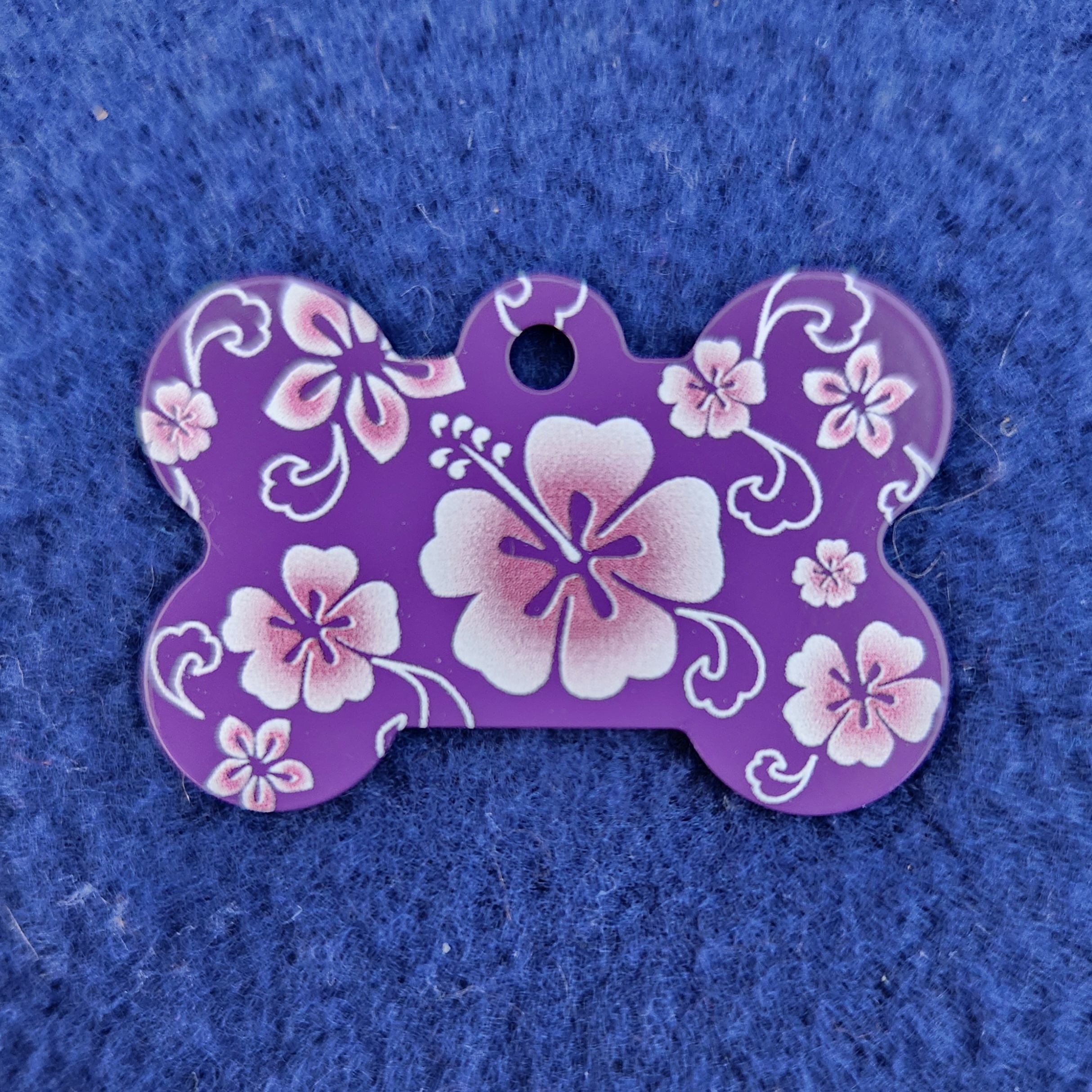 Hawaiian Bone Large Engraveable Pet I.D. Tag - Purple - Review Image 1