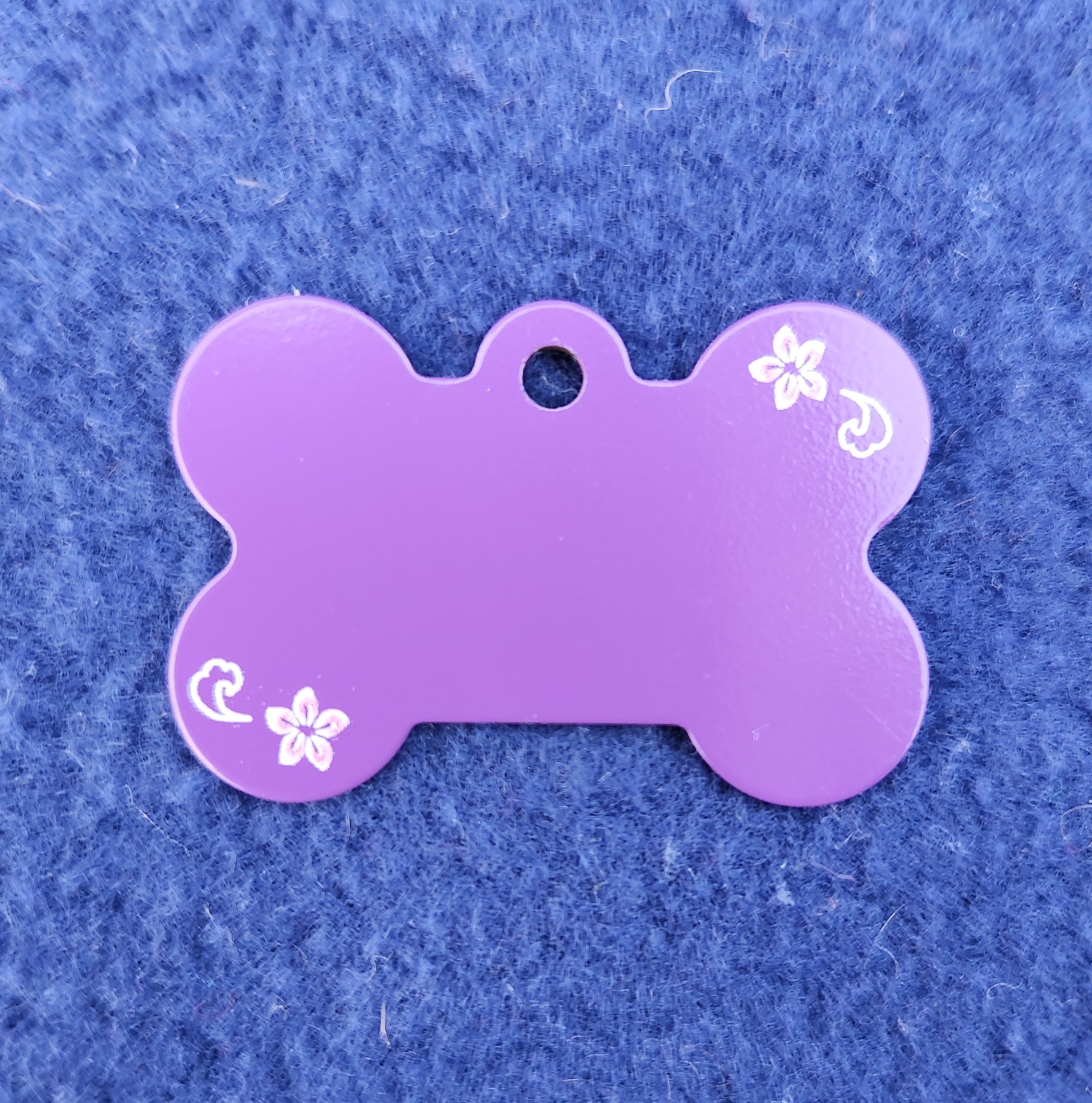 Hawaiian Bone Large Engraveable Pet I.D. Tag - Purple - Review Image 2