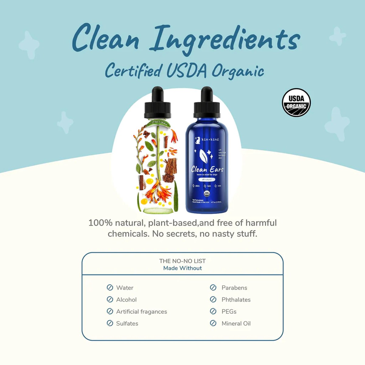  kin+kind Clean Ears Organic Dog Ear Cleanser