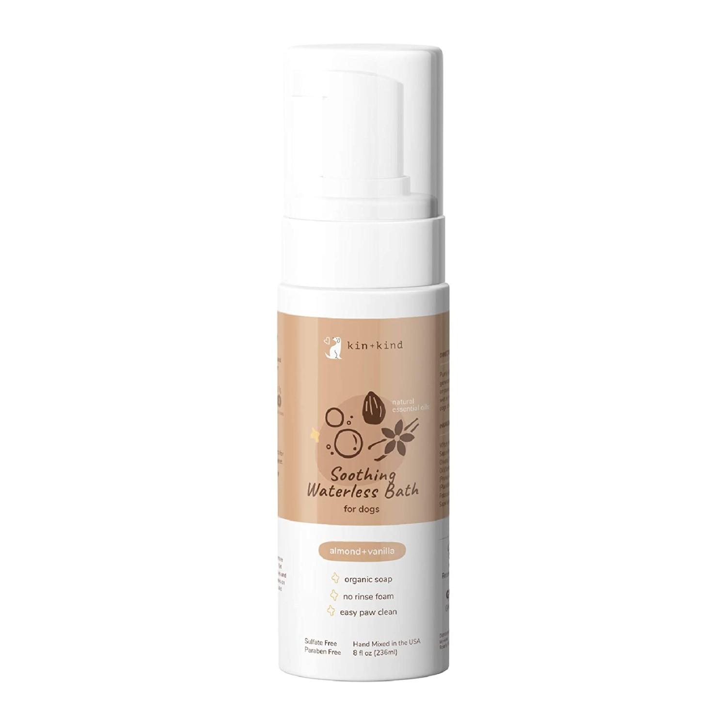  kin+kind Organic Waterless Bath For Dogs & Cats - Soothing Almond + Vanilla
