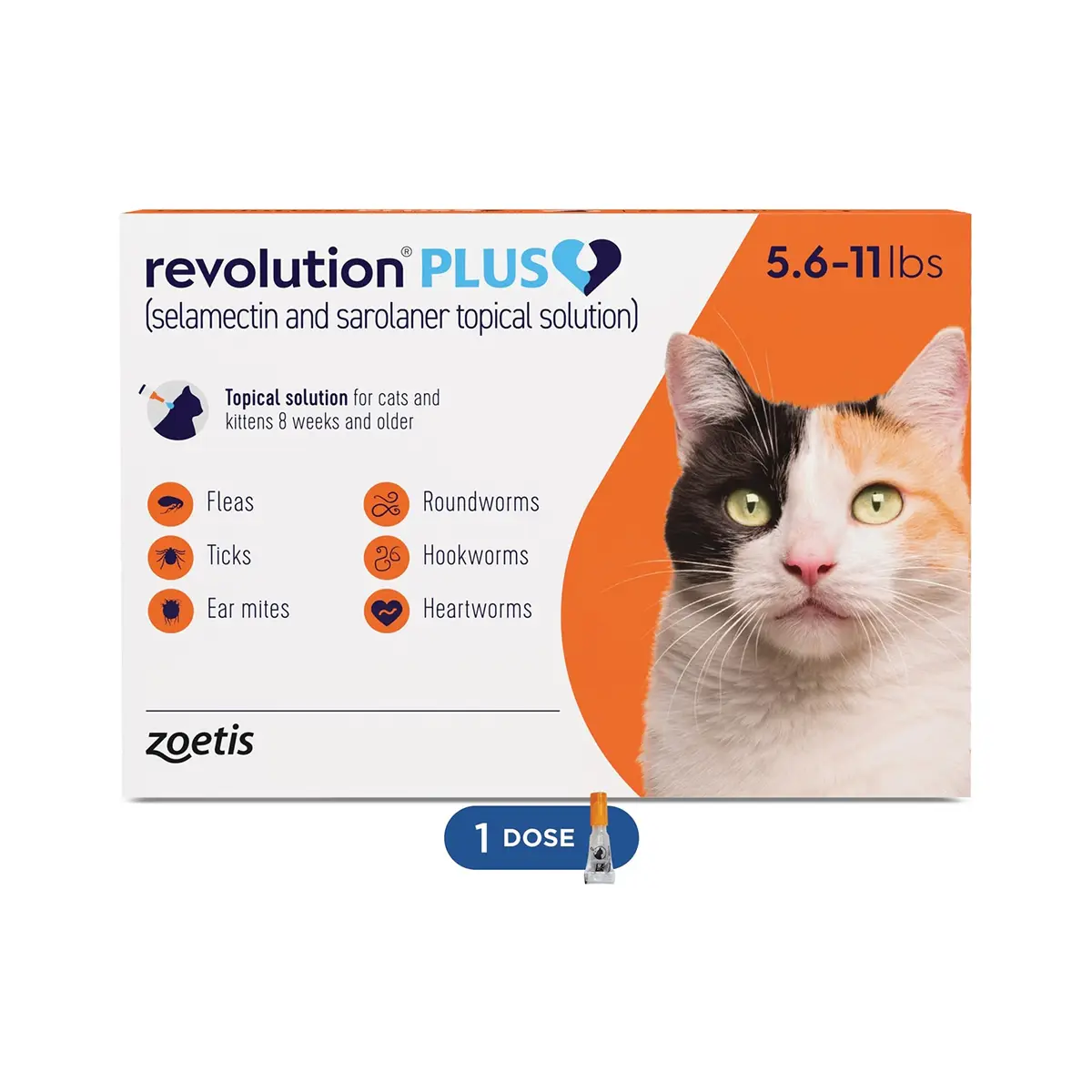 Rx Revolution Plus Feline, Topical 5.6-11lbs Single Dose