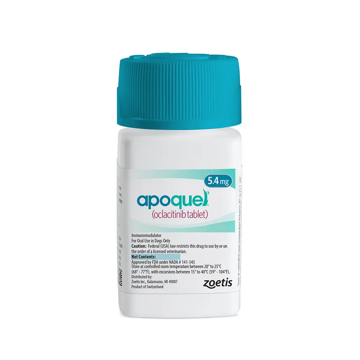 Rx Apoquel (oclacitinib) Tablets for Dogs by Zoetis - 5.4mg x 1 Tablet