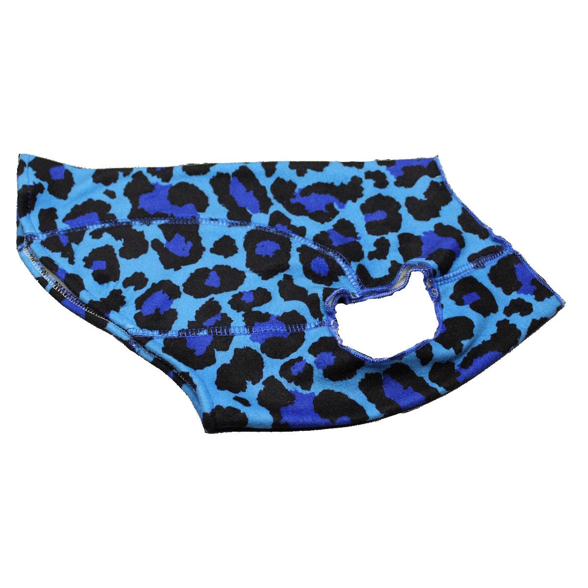 Hip Doggie 4-Way Stretch Fleece Shirt - Blue Leopard