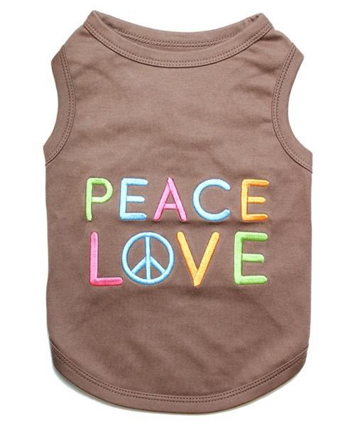 Peace Love Dog Tank by Parisian Pet - Brown