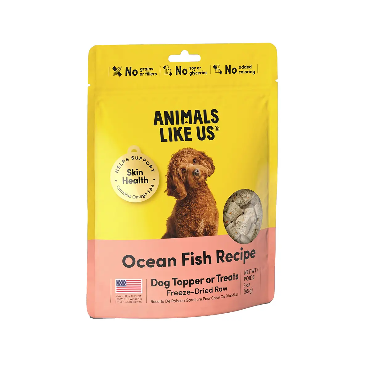 Animals Like Us Freeze-Dried Raw Dog Topper or Treats - Ocean Fish Recipe