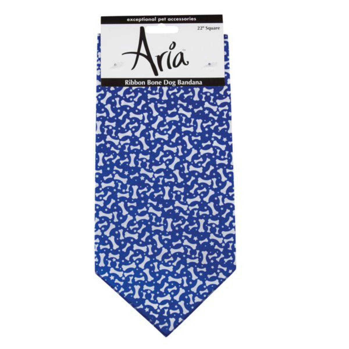 Aria Blue Ribbon Bone Dog Bandana - Blue