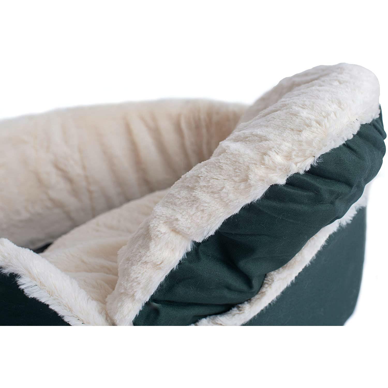 Armarkat Oval Pet Bed - Laurel Green and Ivory