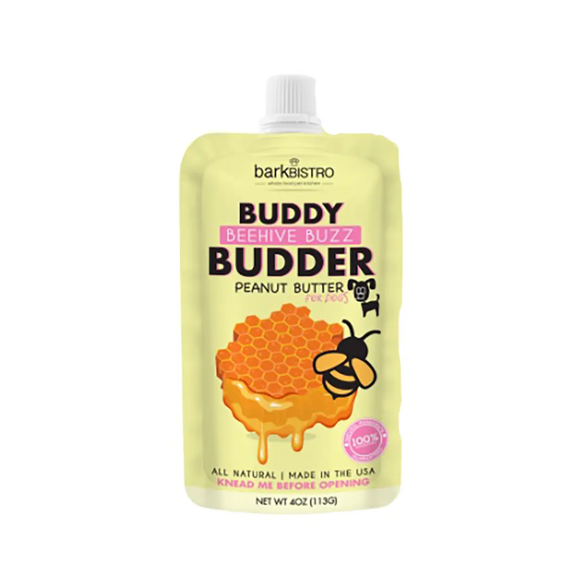 Bark Bistro Buddy Budder Squeeze Pack Dog Peanut Butter - Beehive Buzz