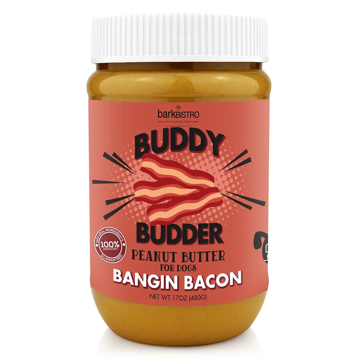 Bark Bistro Buddy Budder Tub Dog Peanut Butter - Bangin Bacon