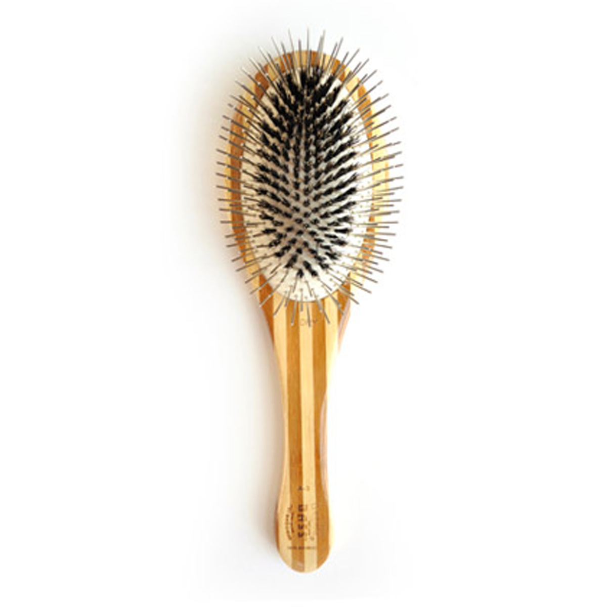 BASS Brush Wire/Boar Dog Groomer with Bamboo Handle