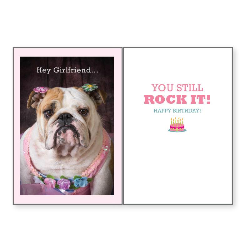 Dog Speak Birthday Greeting Card - You Still Rock It!