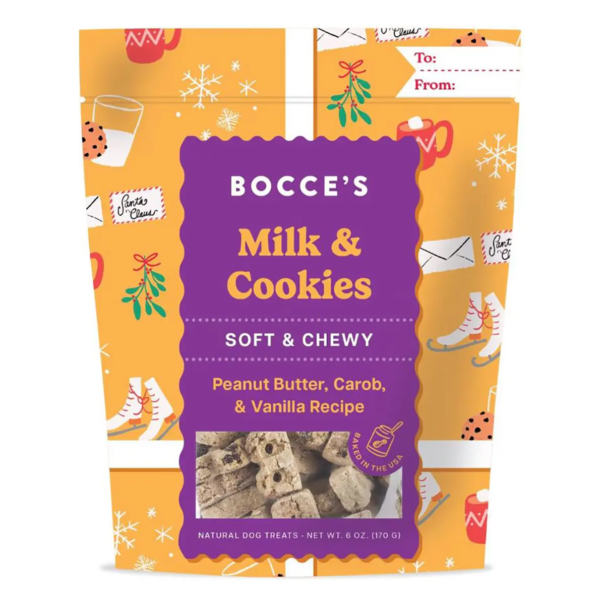 Bocce's Bakery Holiday Soft & Chewy Milk & Cookies Dog Treats
