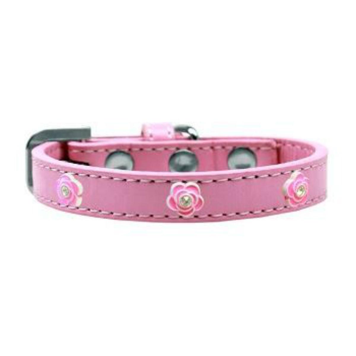 Bright Pink Rose Widget Dog Collar - Light Pink