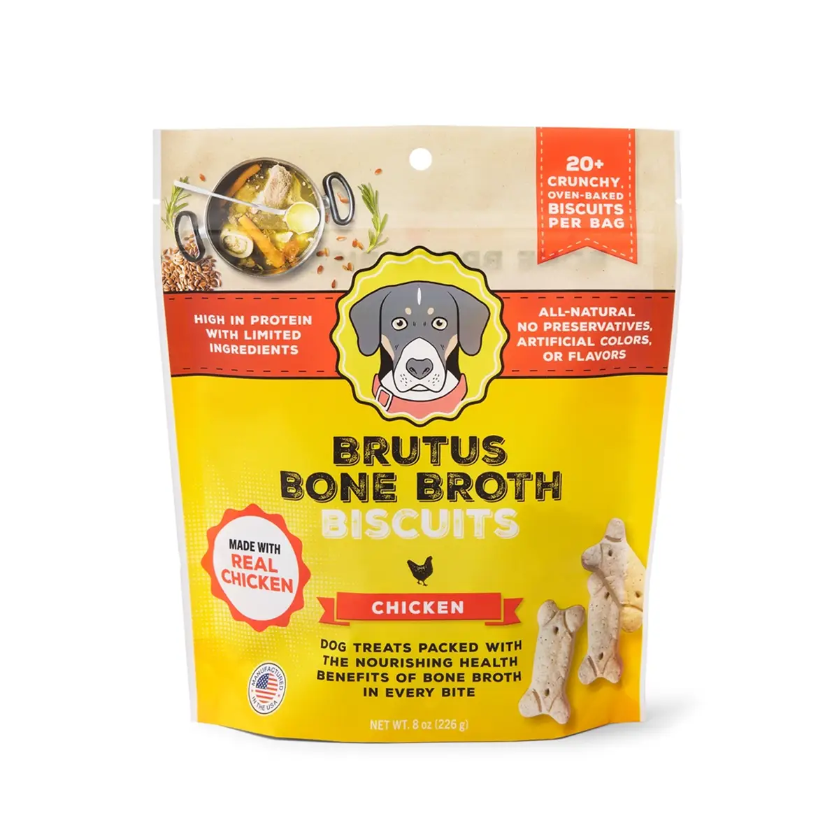 Brutus Bone Broth Biscuits Dog Treats - Chicken