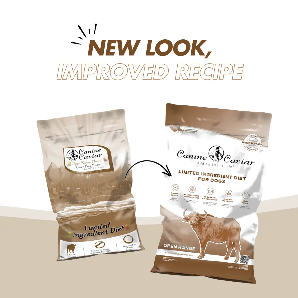 Canine Caviar Grain-Free Limited-Ingredient Alkaline Holistic Dry Dog Food - Open Range with Buffalo & Chickpeas