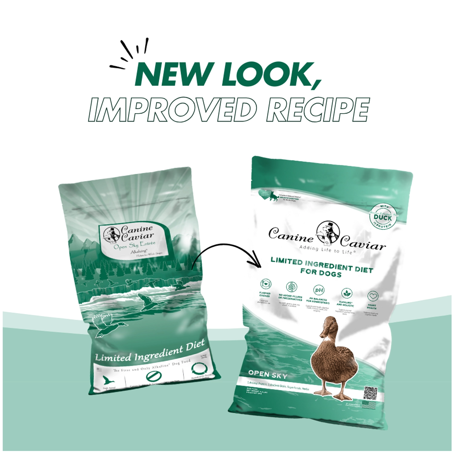 Canine Caviar  Limited-Ingredient Alkaline Holistic Dry Dog Food - Open Sky with Duck & Teff