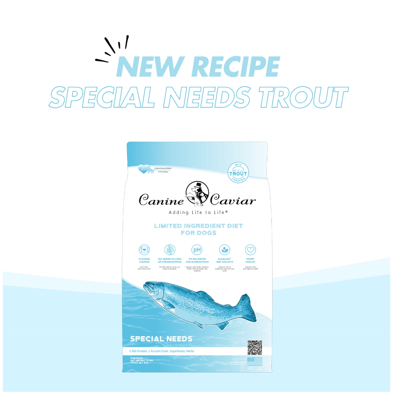 Canine Caviar Limited-Ingredient Alkaline Holistic Dry Dog Food - Special Needs Trout and Oats