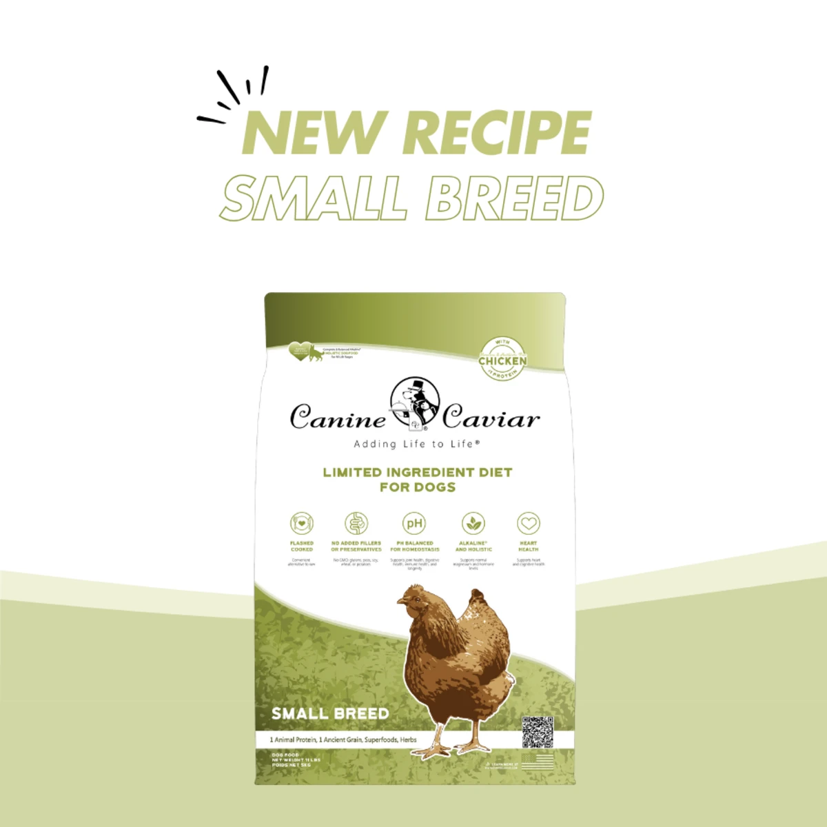 Canine Caviar Small Breed Limited-Ingredient Alkaline Holistic Dry Dog Food - Chicken & Whole Ground Oats