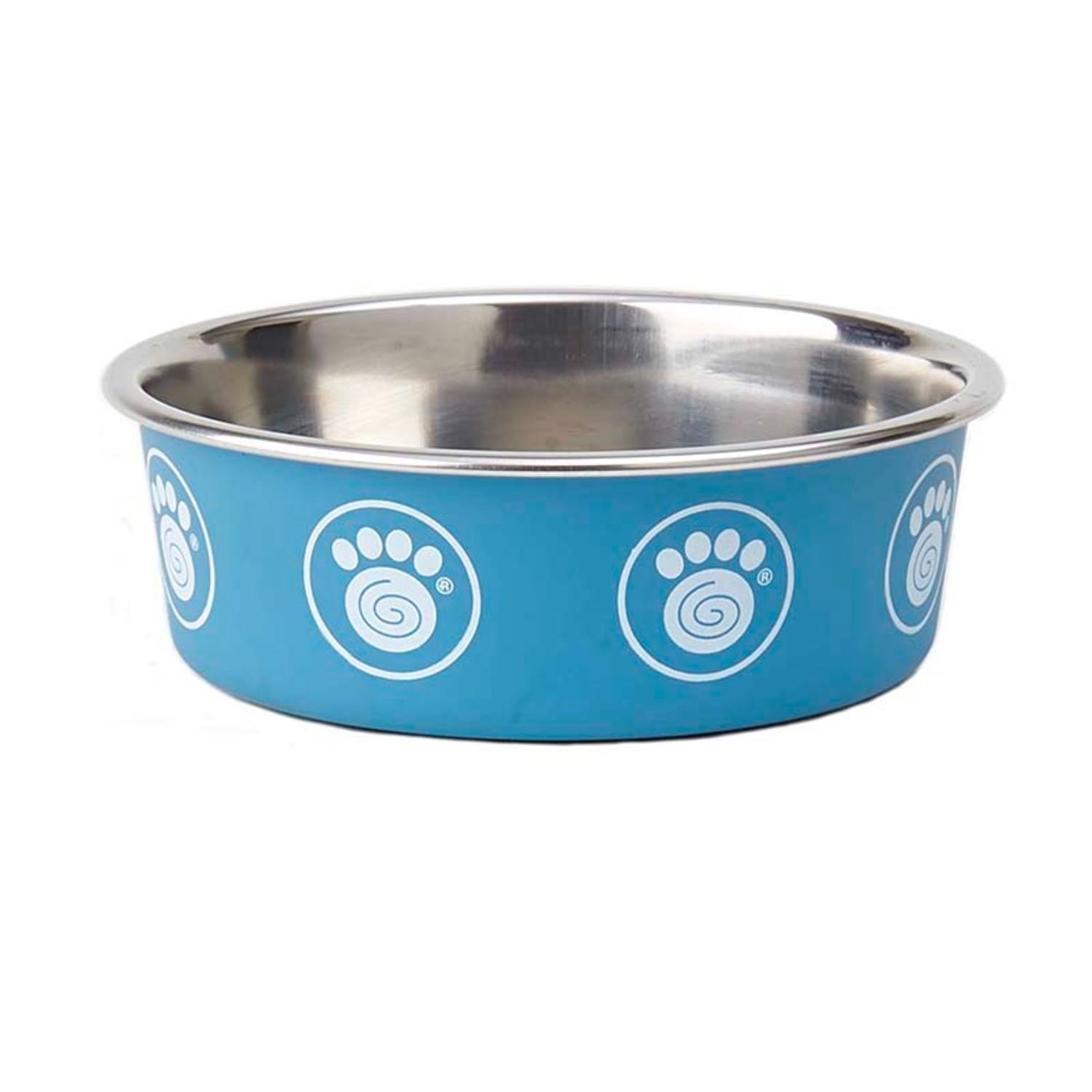 Petrageous Capri Stainless Steel Round Dog Bowl - Blue