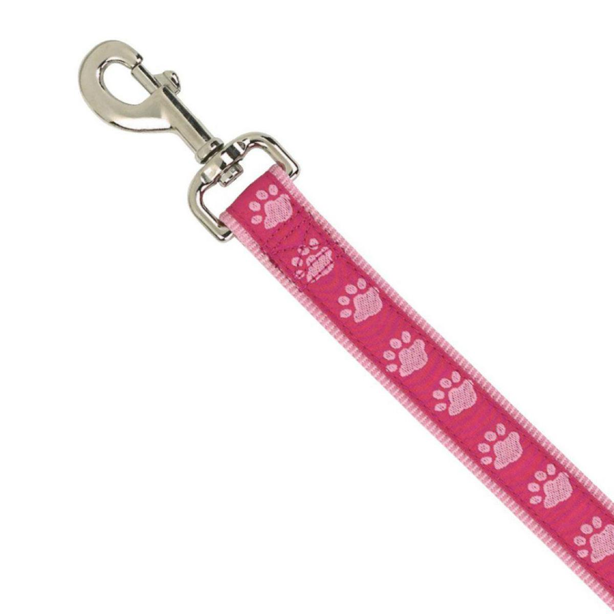 Casual Canine Two-Tone Pawprint Dog Leash - Pink
