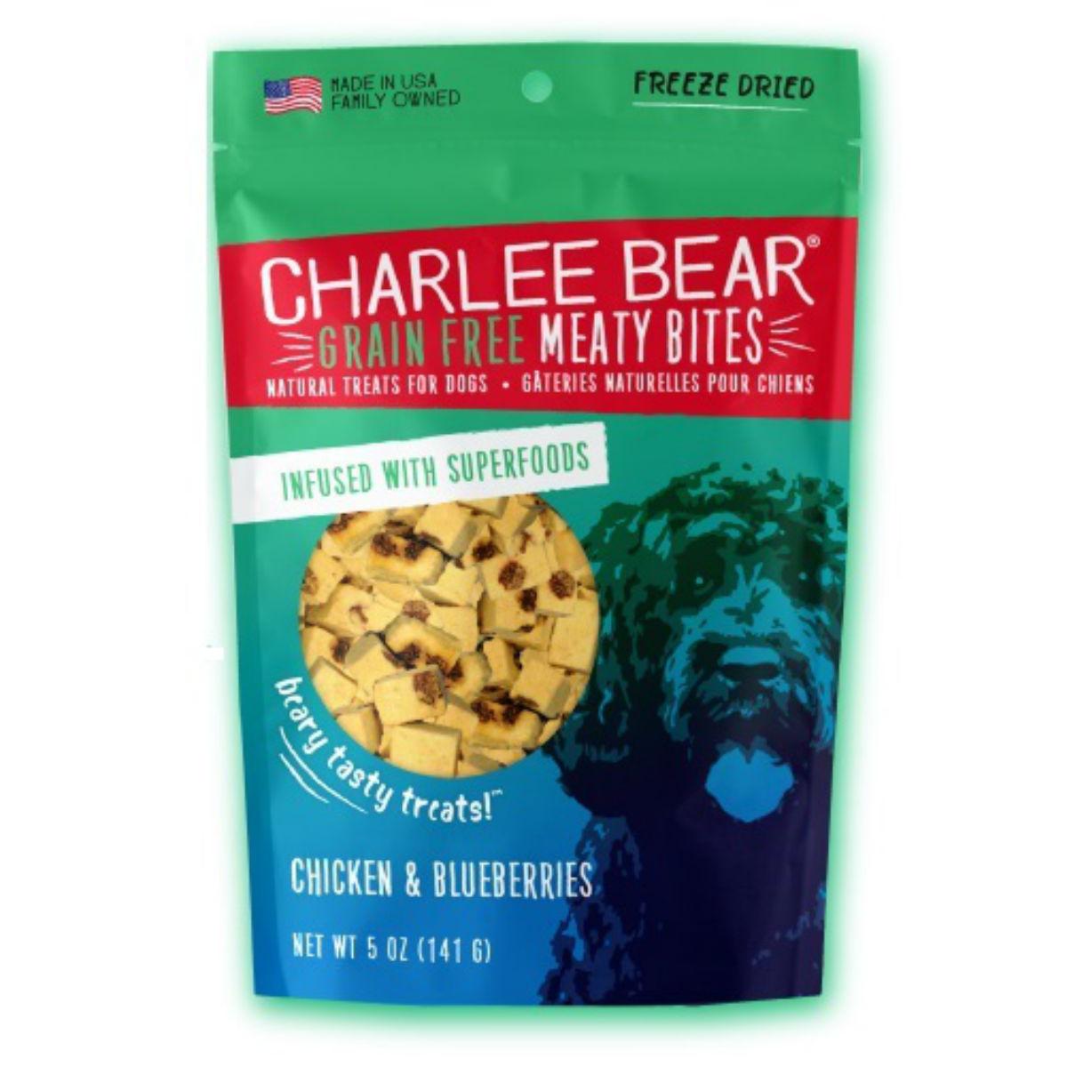 Charlee Bear Freeze Dried Meaty Bites Dog Treat - Chicken Liver & Blueberries