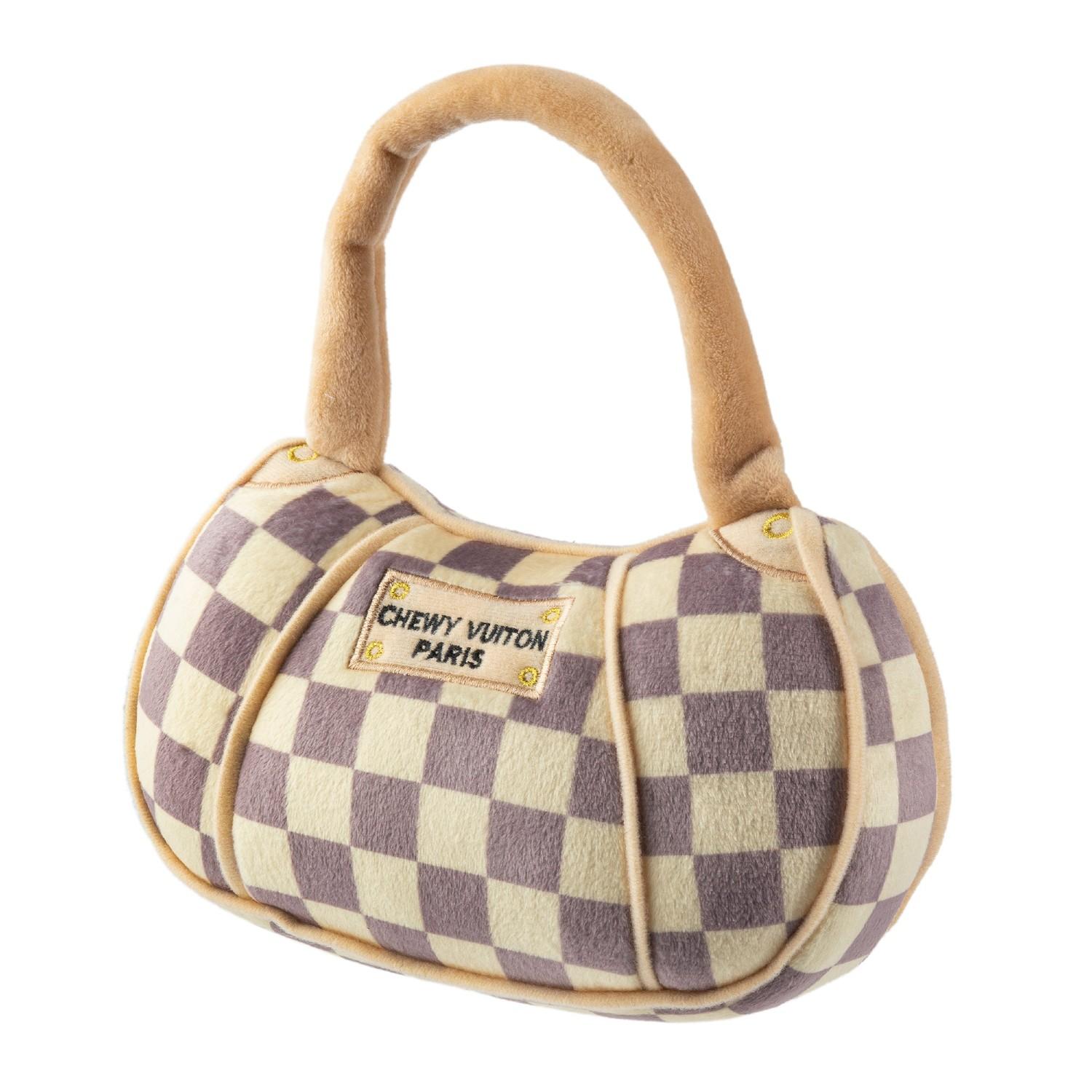 Haute Diggity Dog Designer Handbag Plush Dog Toy - Checker