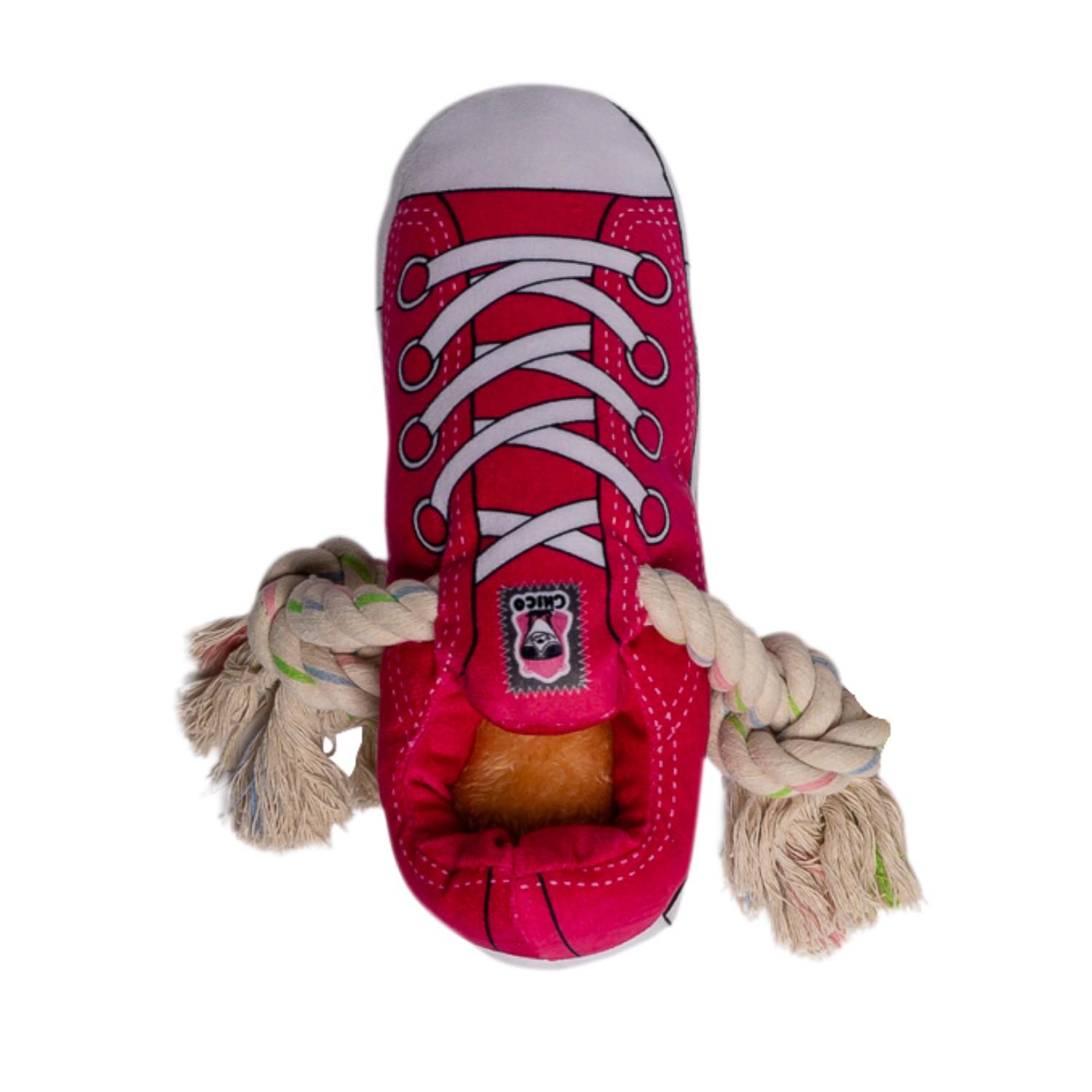 Chico Squeaking Comfort Plush Dog Toy - Pink Sneaker