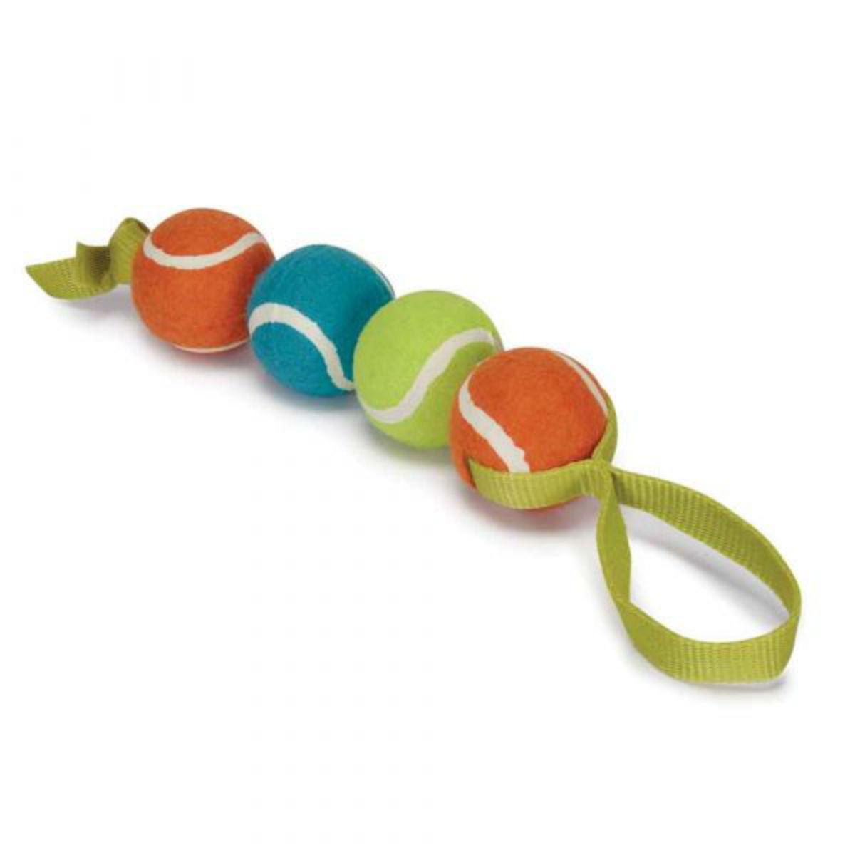 Chomper Four-Ball Nylon Tennis Tug Dog Toy