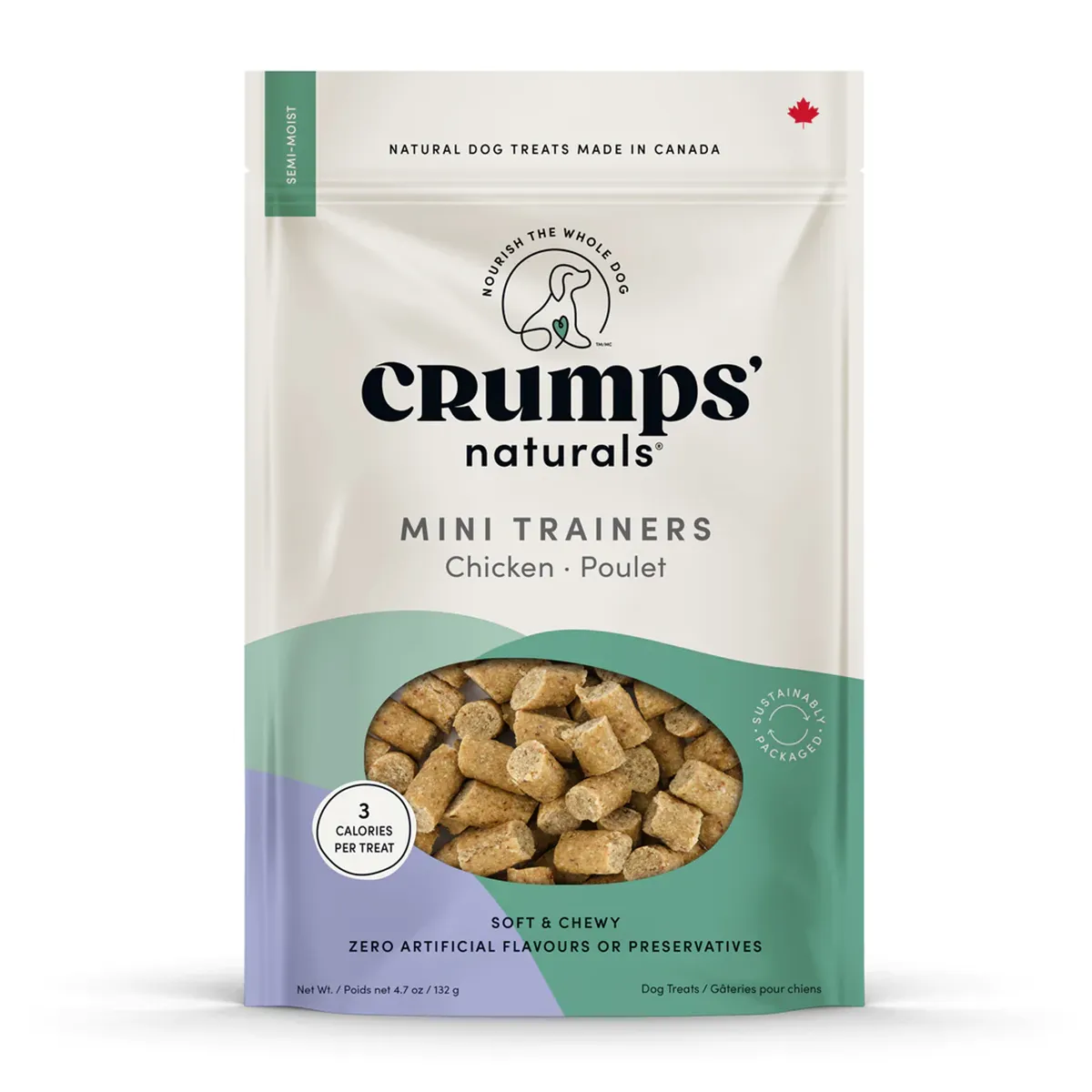 Crumps' Naturals Semi-Moist Mini Trainers Dog Treats - Chicken