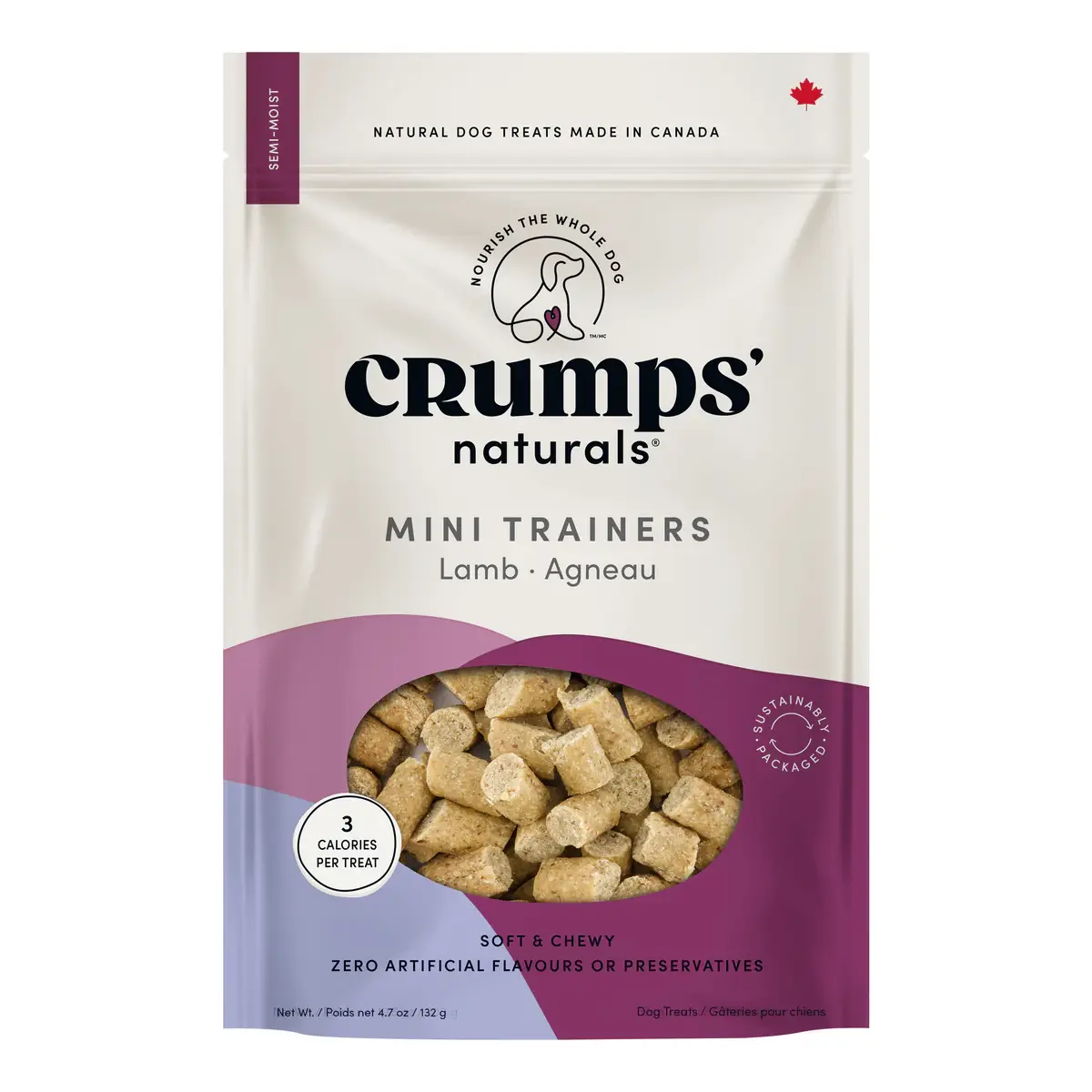 Crumps' Naturals Semi-Moist Mini Trainers Dog Treats - Lamb