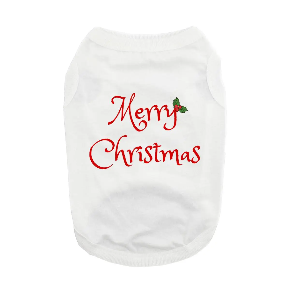 Merry Christmas Holiday Fun Dog Shirt by Doggie Design - White