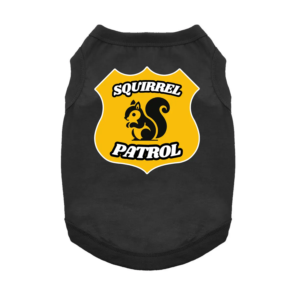 Squirrel Patrol Fun Dog Shirt by Doggie Design - Black