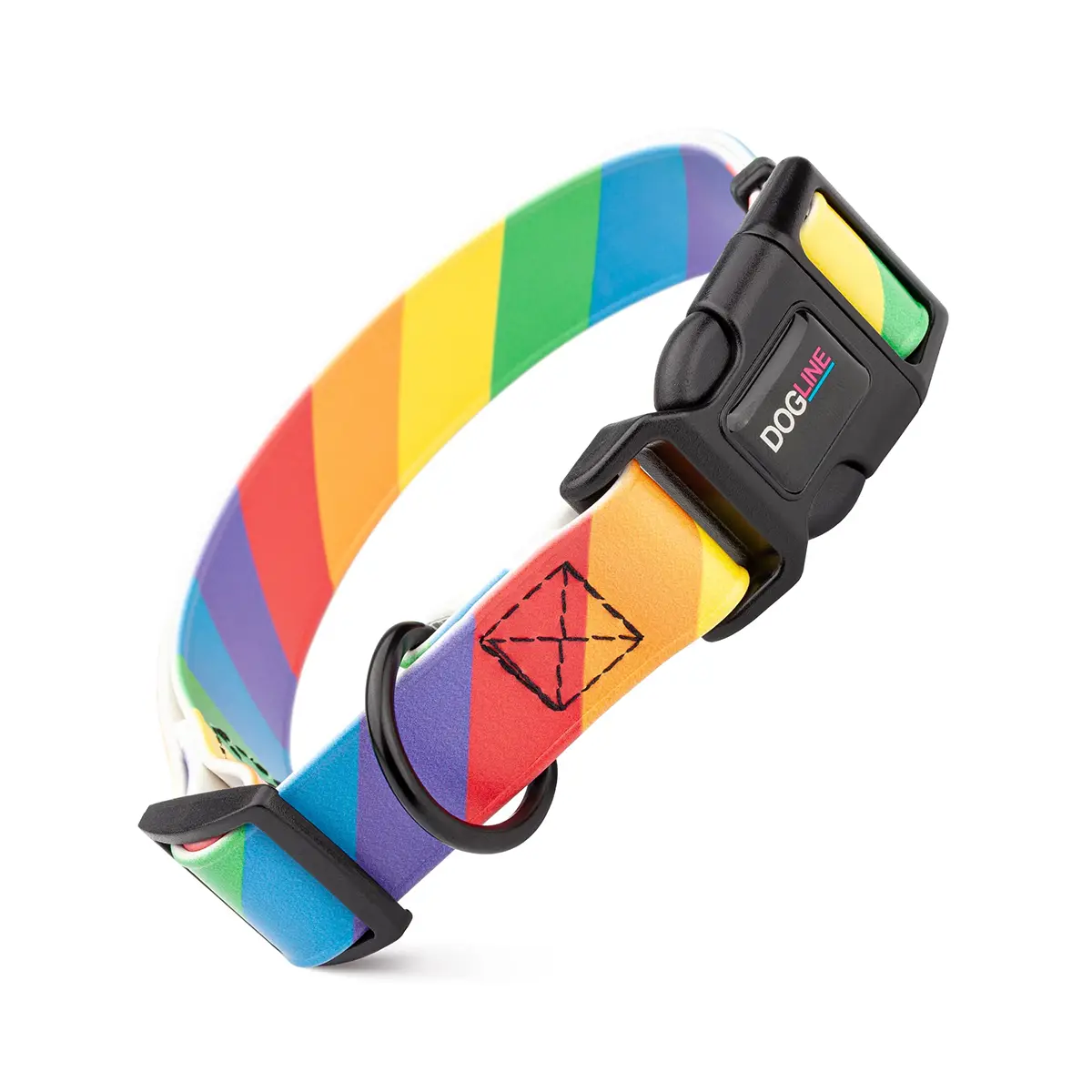 Dogline Biothane Waterproof Printed Adjustable Dog Collar - Pride