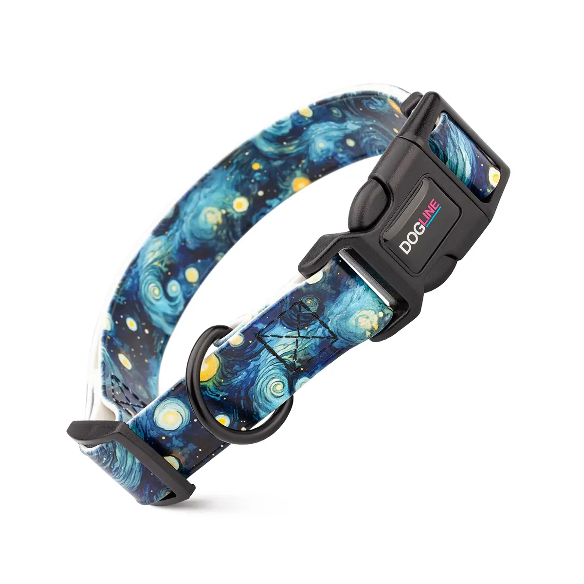 Dogline Biothane Waterproof Printed Adjustable Dog Collar - Starry Night