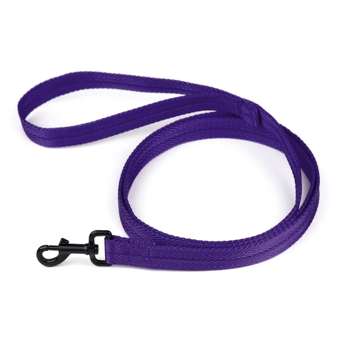 Dogline Flat Nylon Dog Leash - Purple